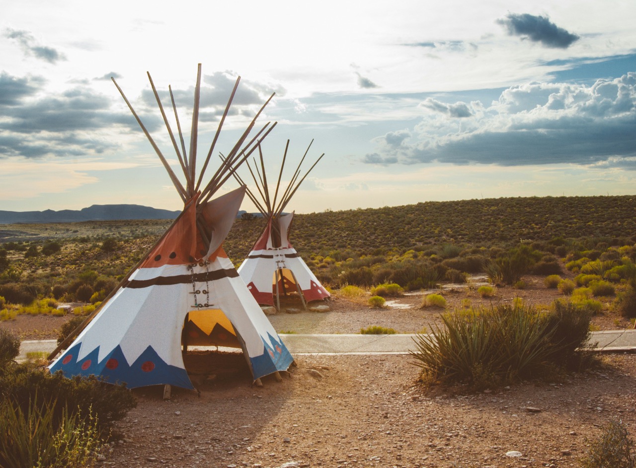 Painted tipis on the high desert